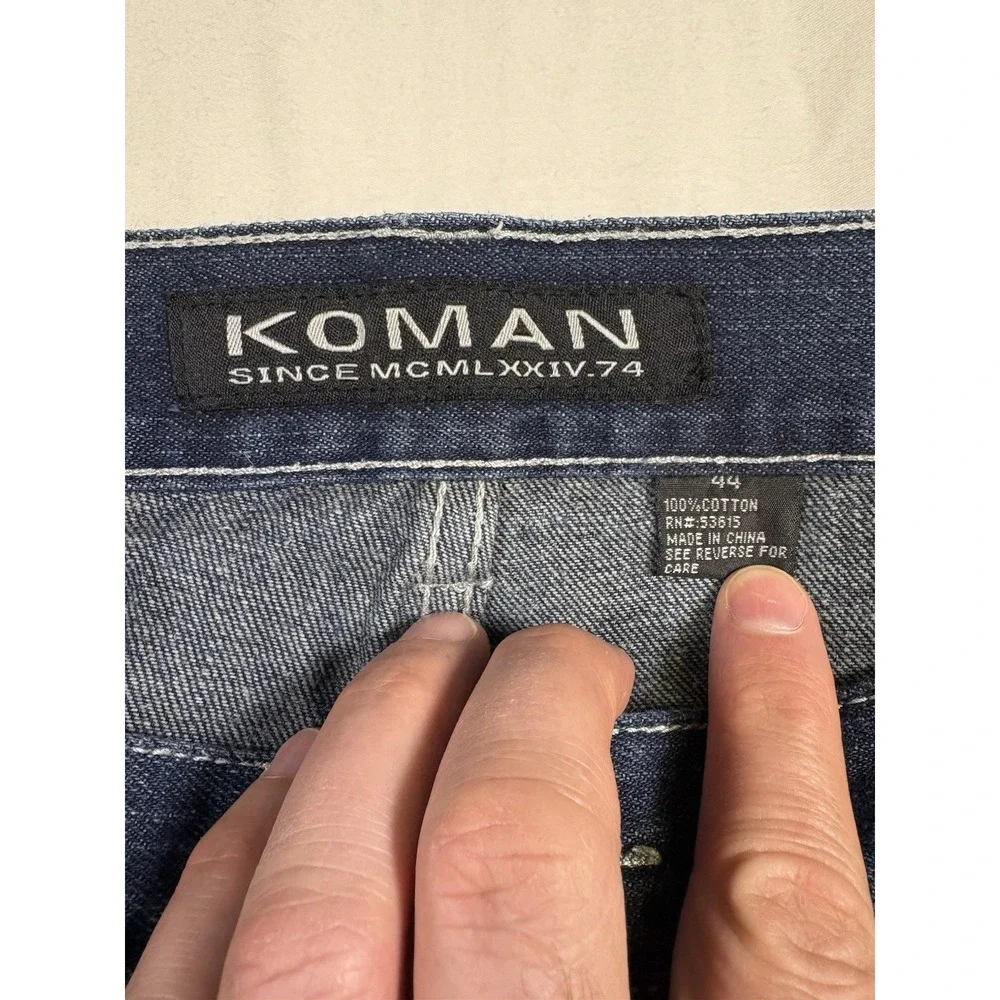 Koman Denim Shorts Size 44 Blue Jean Jorts Y2K Baggy Skate Hip Hop Streetwear